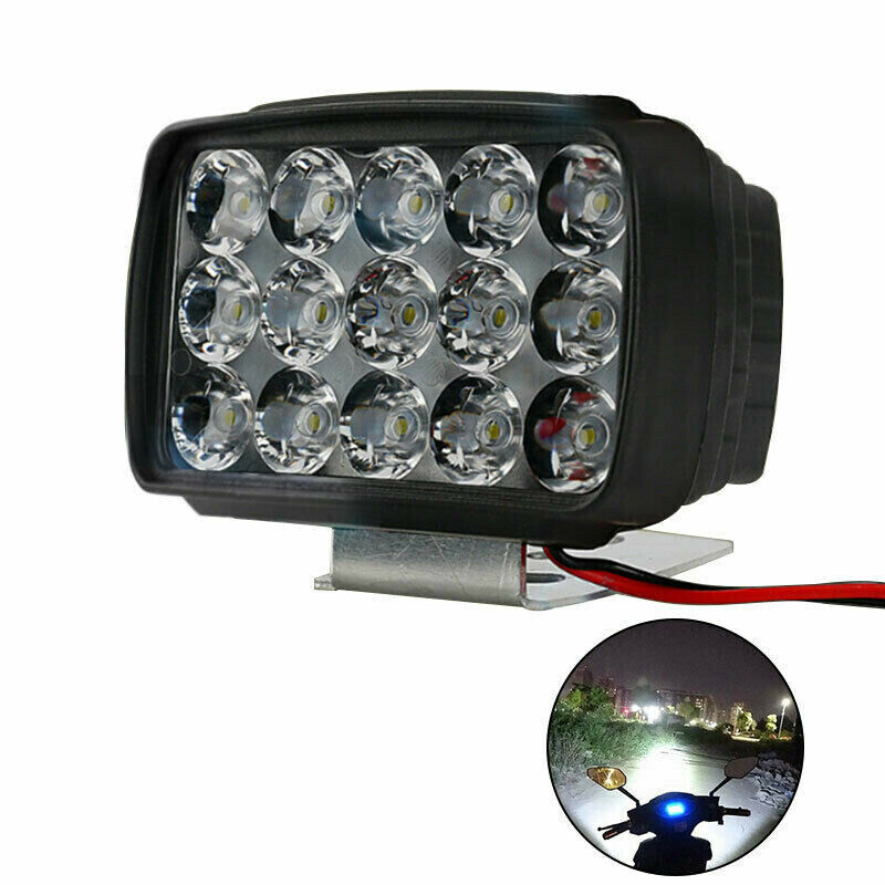 Motorcycle Headlight Spot Light 15 LED 1000LM Motos ATV UTV Scooter LightingBDA