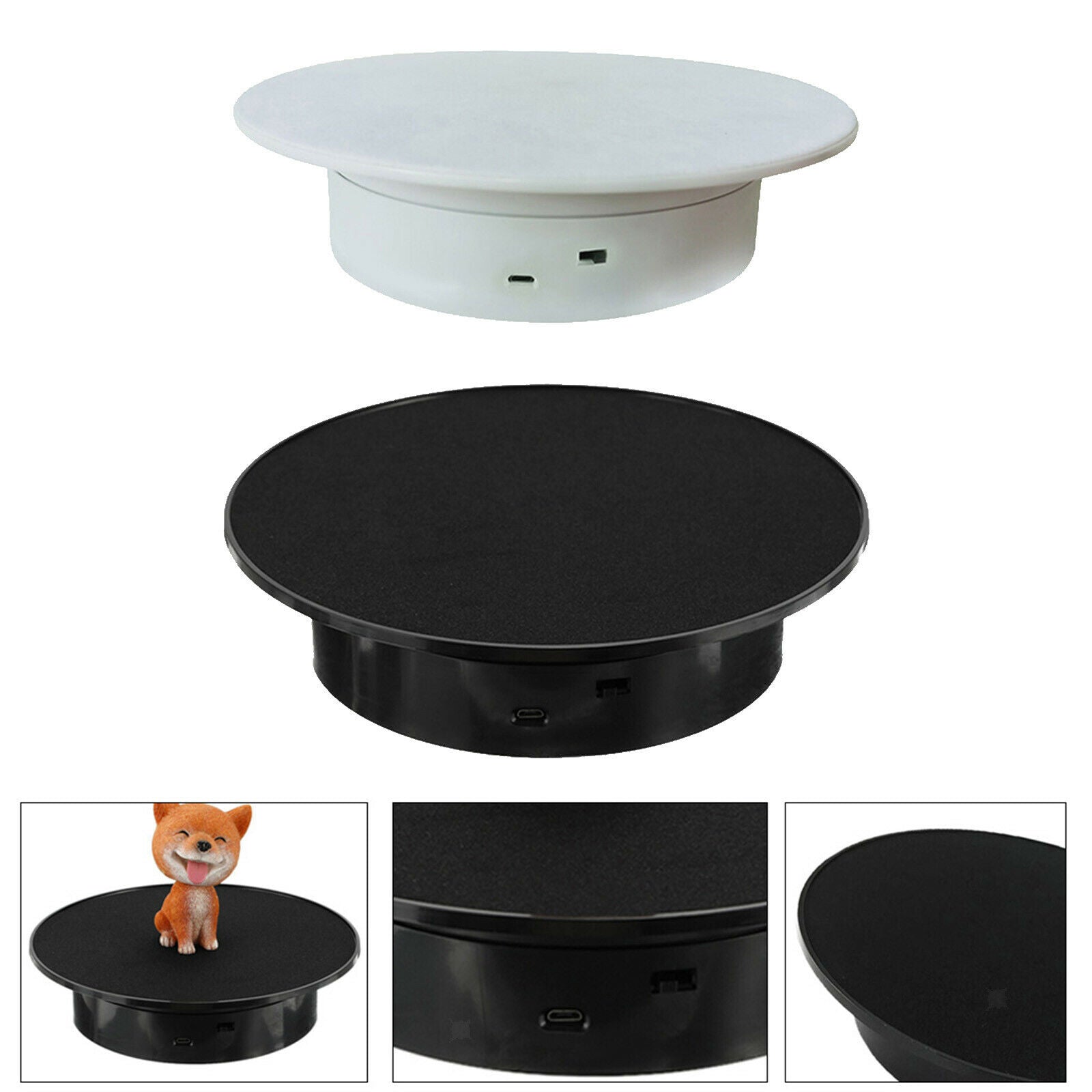 2pcs Electric Rotating Display Stand Turntable for Jewelry Watch