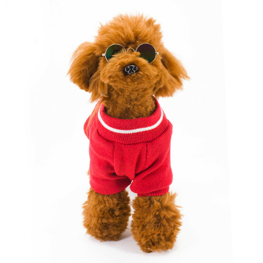 Pet Dog Knitted Sweater Winter Warm Puppy Clothes Dog Costume Red M