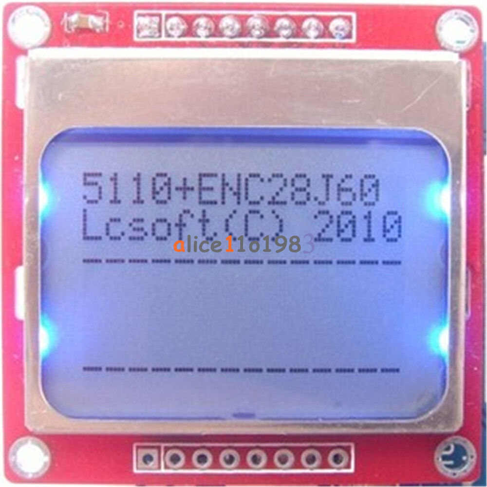 2PCS 84x48 Nokia LCD Module Blue Backlight Adapter PCB Nokia 5110 LCD Arduino