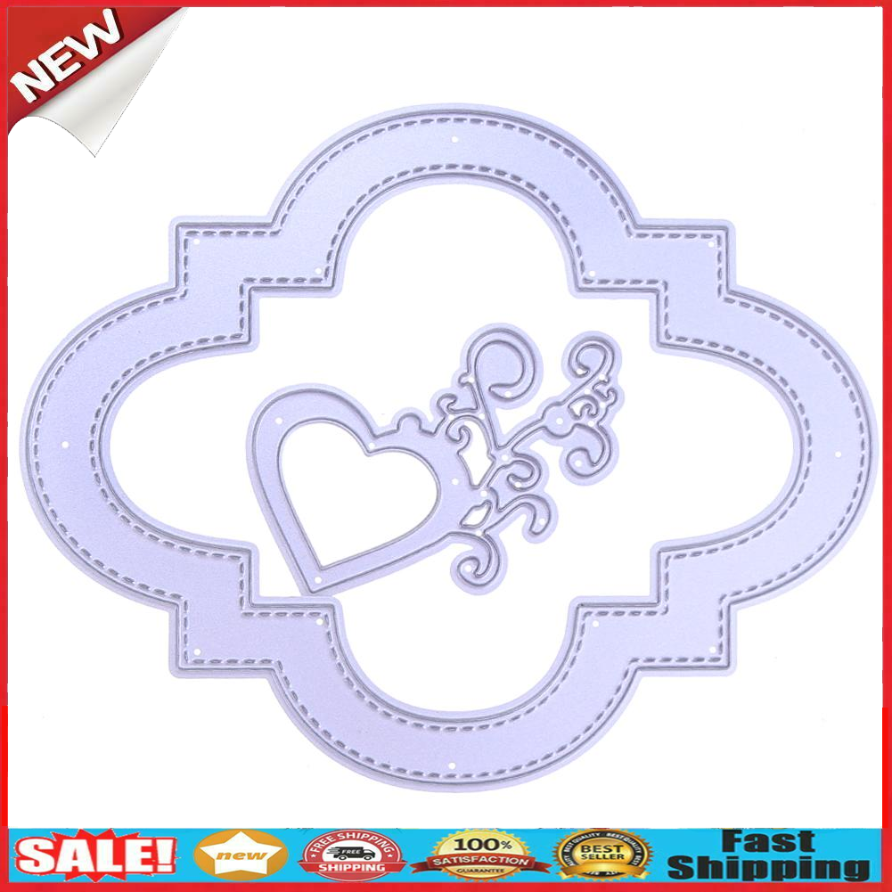 2pcs Heart Flowers DIY Metal Cutting Dies Crafts Stencil Embossing Decor @