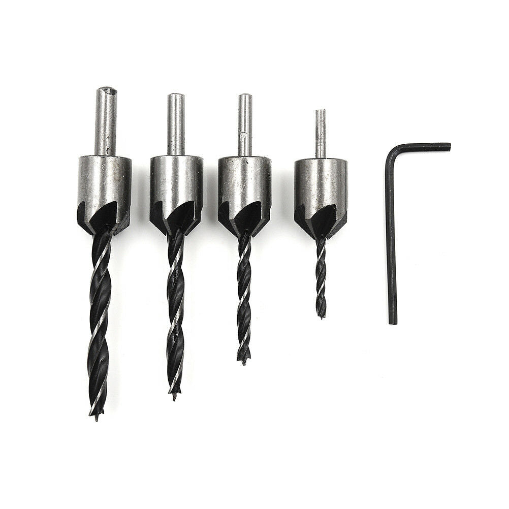 4pcs countersink drill bit set screw wood working 3-6mm tool chamfer CH