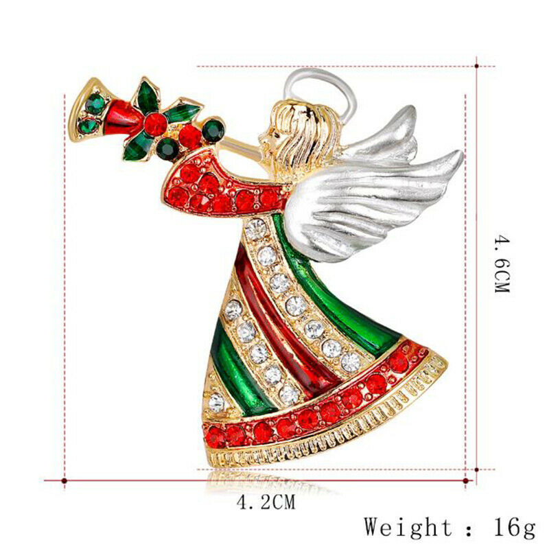 Christmas Jewelry Brooches Women Angel Brooch Pins Xmas Gifts Coat AccessoriBDA