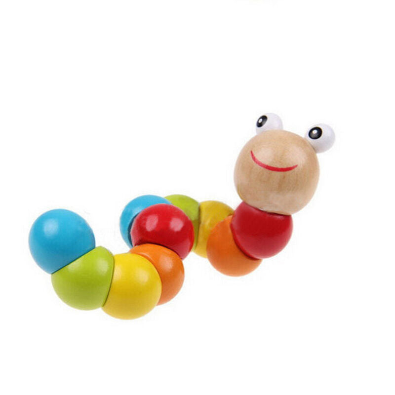 Baby Kids Twist Caterpillar Wooden Toys Infant Educational Development To.l8