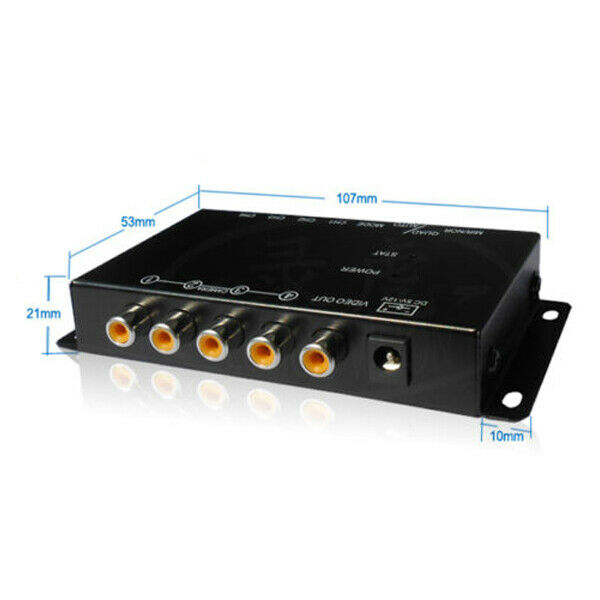 Car 4-Way Video Switch Parking Camera 4 View Image Split-Screen Control Box TOP