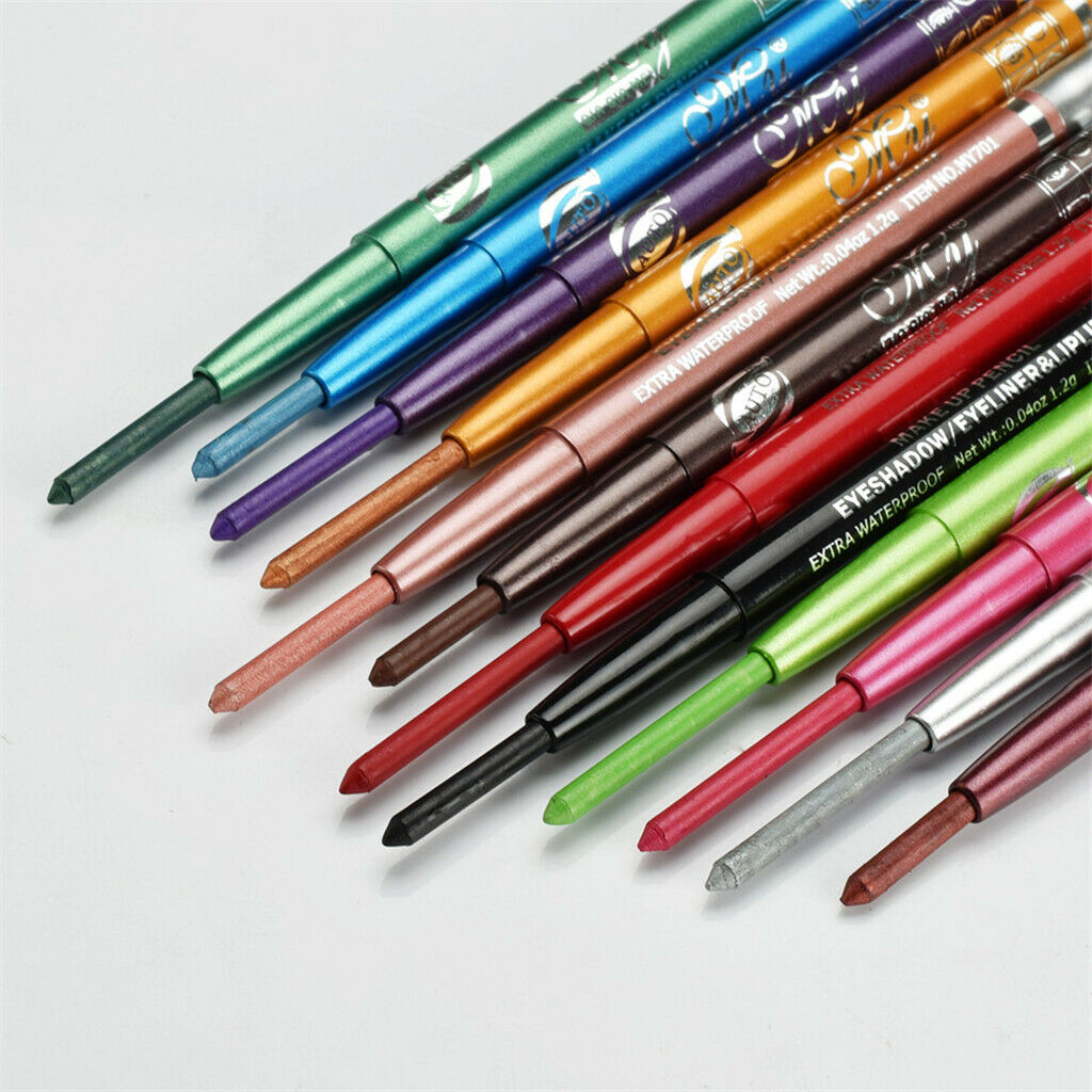 12 Colors Makeup Lasting Eye Shadow Eyeliner Lip Pencil Pen Cosmetics Tool