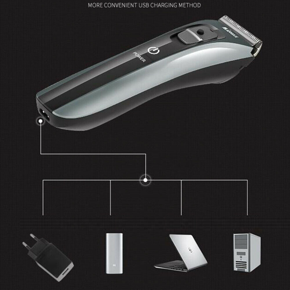 Pro Hair Trimmer Shaving Machine Beard Cutting Cordless IPX7 Waterproof Clipper