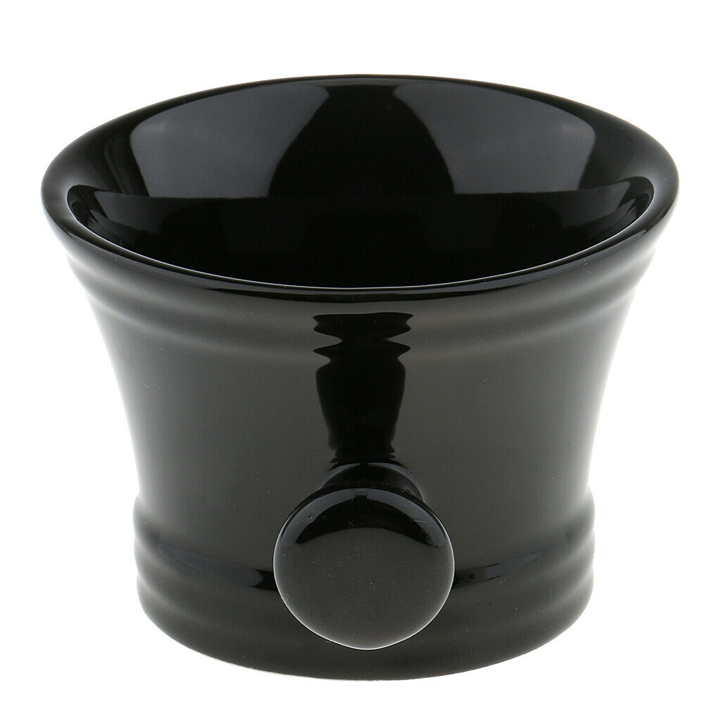 Black Ceramics Men's Shaving Mug Bowl Barber Beard Shave Brush Soap Mug Cup