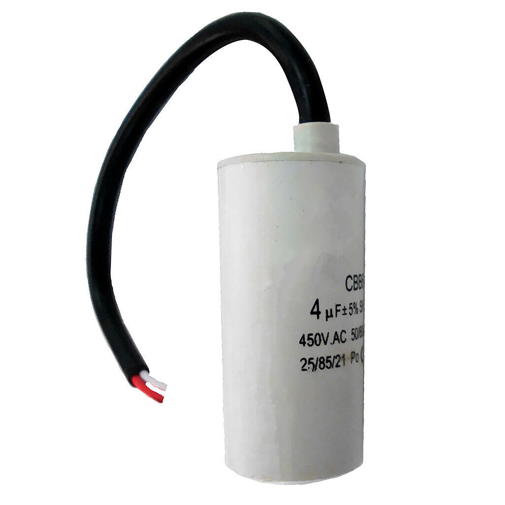 450V 4uf Motor Drive Capacitor Capacitance CBB60 for Washing Machine White