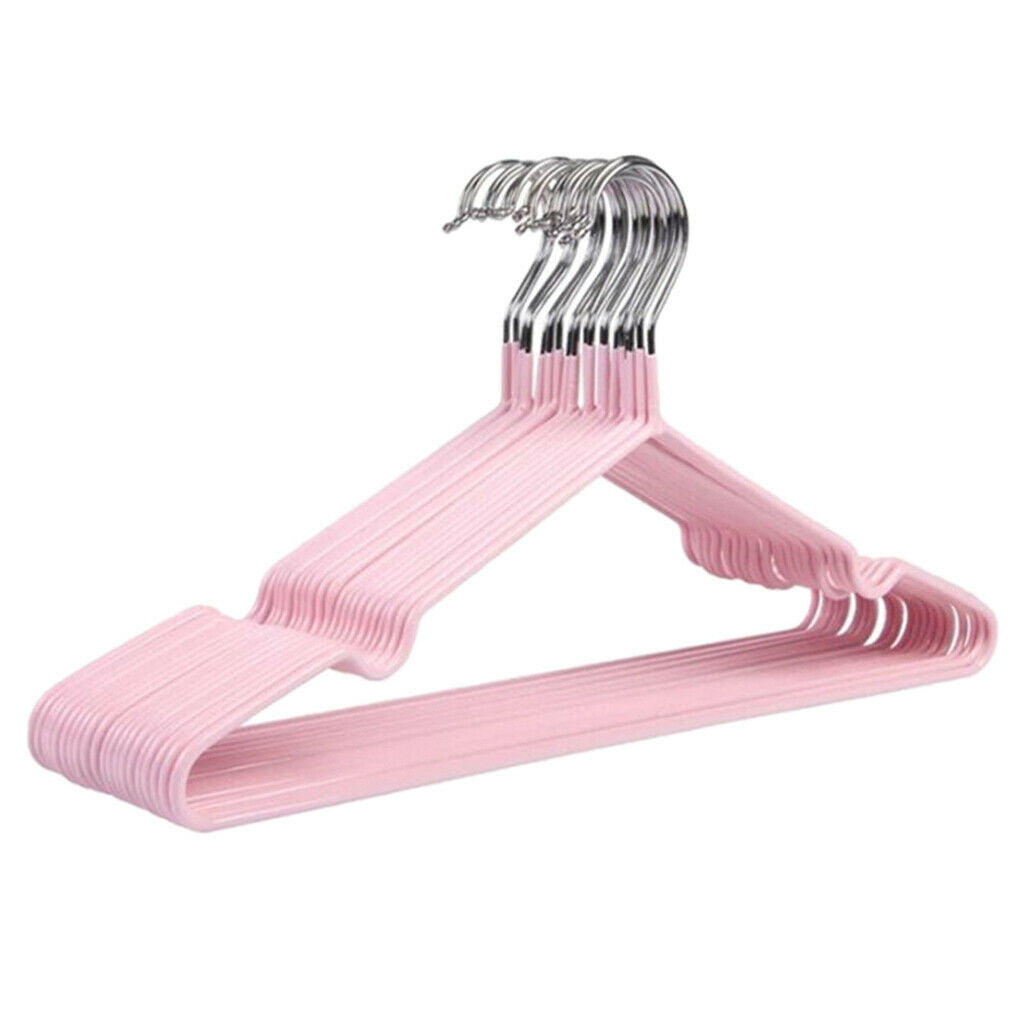 20pcs PVC Coated Steel Clothes Hanger Clothing Coat Organizer Hanging Rack
