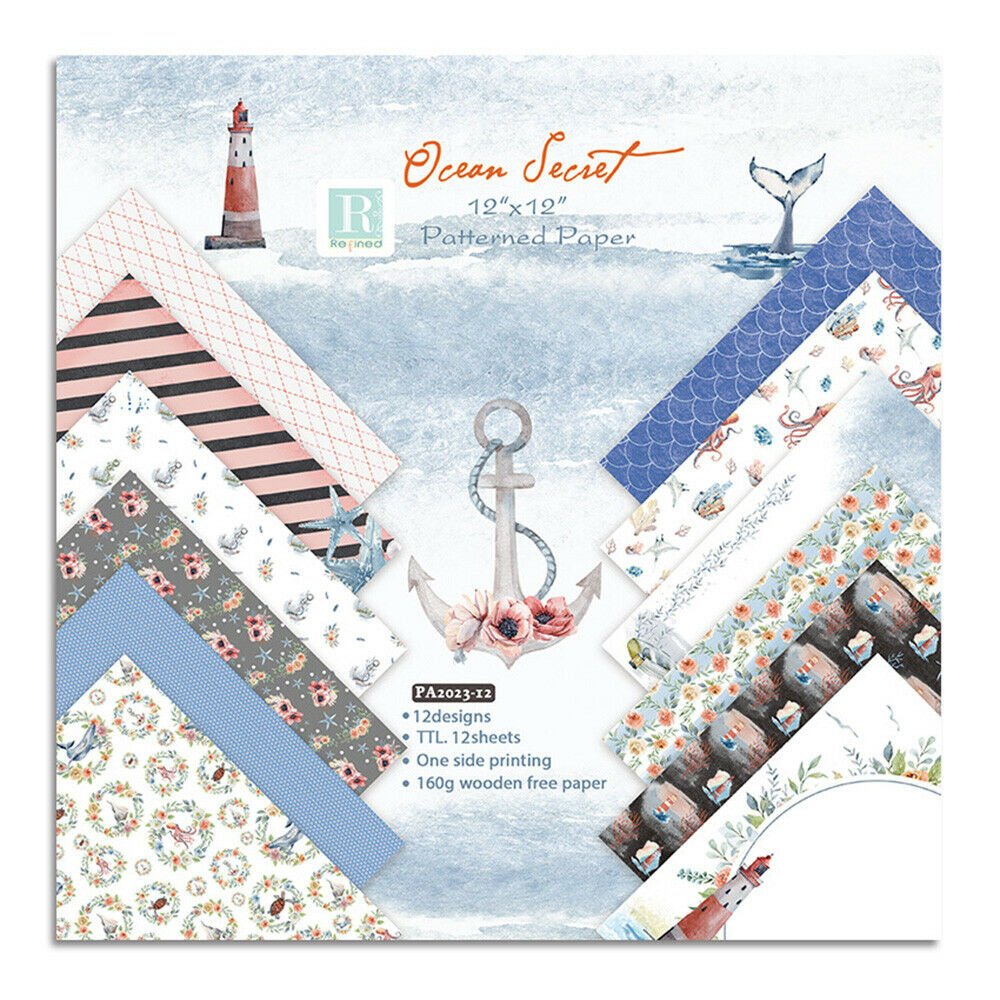 12X 12" Xmas Paper Pad Scrapbooking Single-sided Junk Journal Album Card Craft
