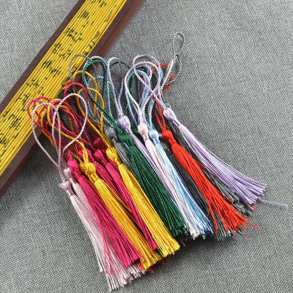 60Pcs DIY Silky Tassels Crafts for Souvenir Bookmarks Jewelry Making Accessories