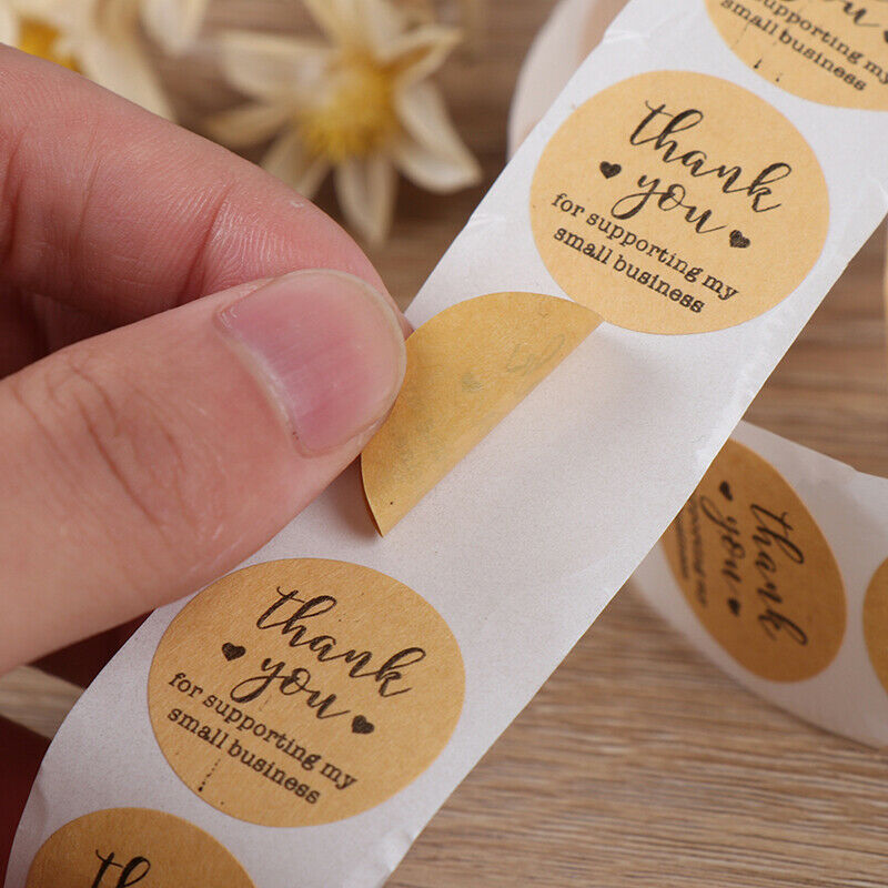 Kraft Paper Thank You for Supporting My Small Business Stickers label Sti.l8