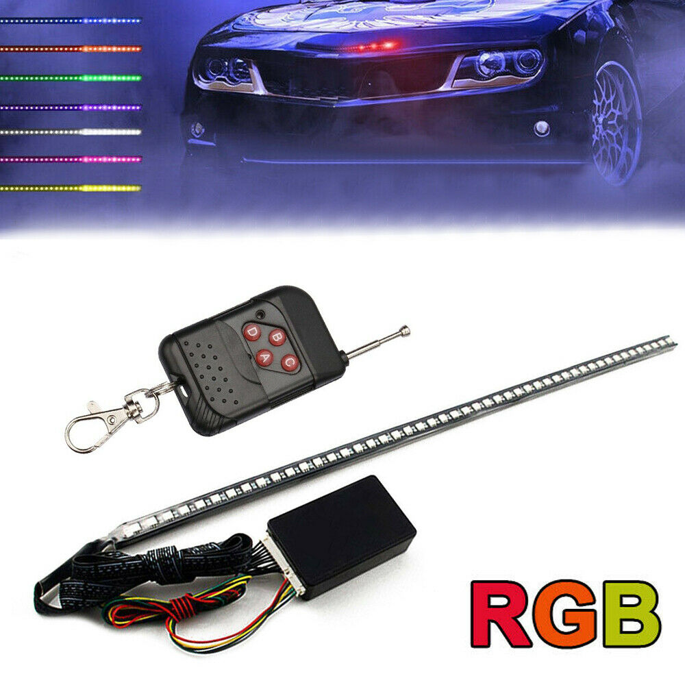 7 Color 48LED RGB Knight Rider Scanner Flash Car Strobe Lights Kit Strip 22Inch