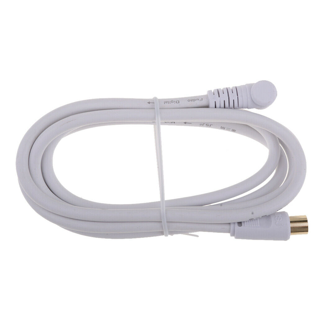 90 Degree TV 9mm Coaxial Cable Aerial Male to Male RF Antenna Cable