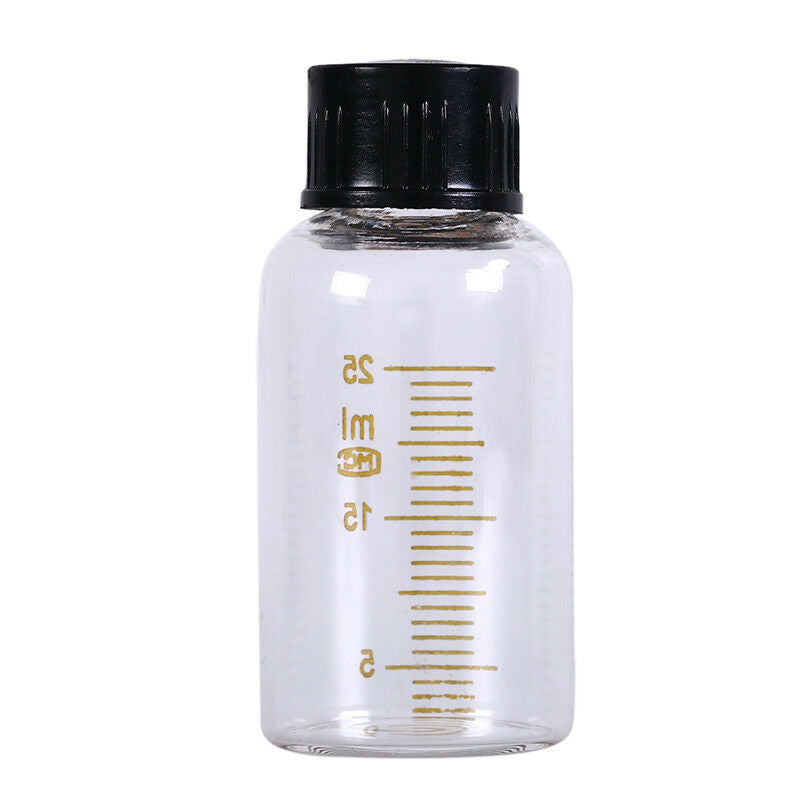 1pcs 25ml Scale lab glass vials bottles clear containers with black screw .l8
