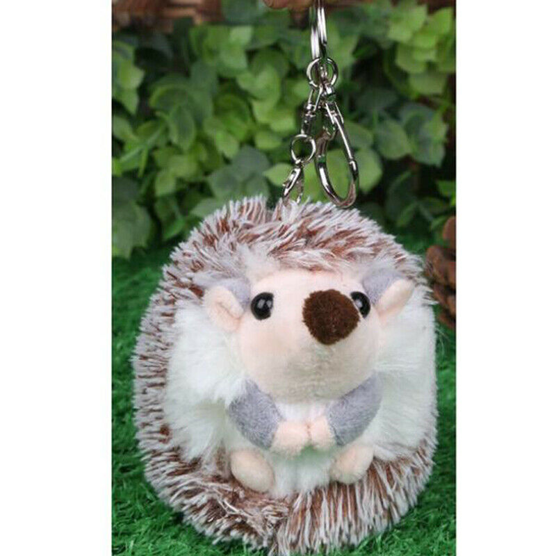 Cute Plush Pompon Hedgehog Animal Keychain Bag 10cm Mobile Phone Pendant KeyBDA