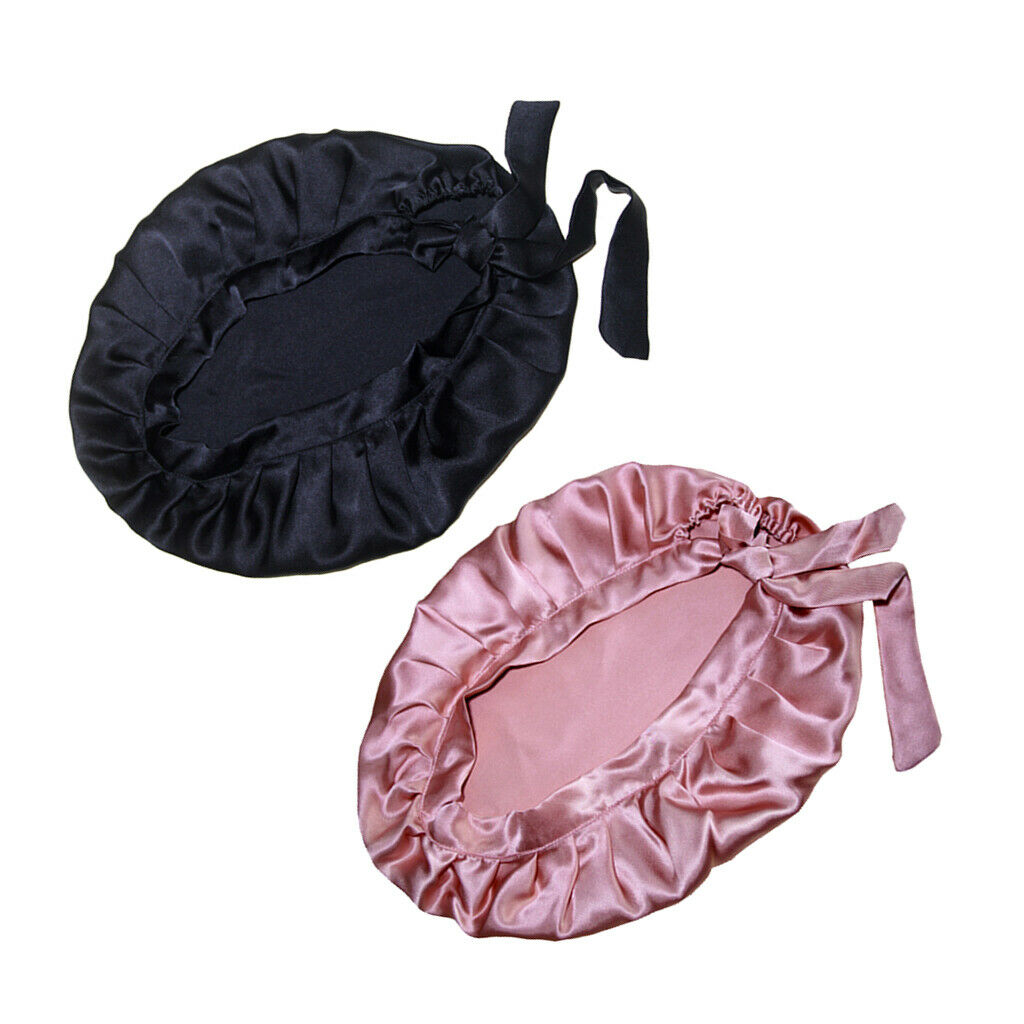 2pcs Women's Silk Night Caps Beanie Accessory Unisex Garment