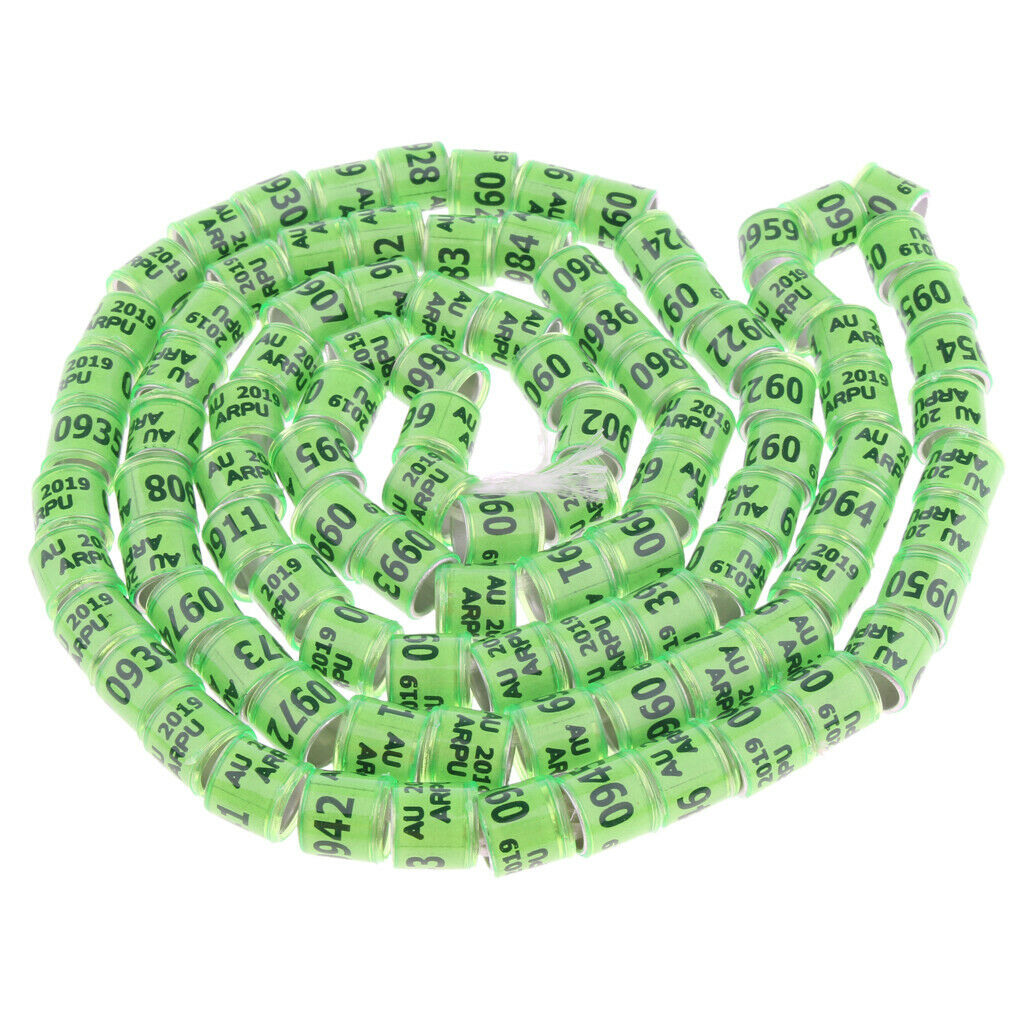 Bird Rings Leg Bands For Pigeon Parrot Canary Hatch Poultry Foot Band Green