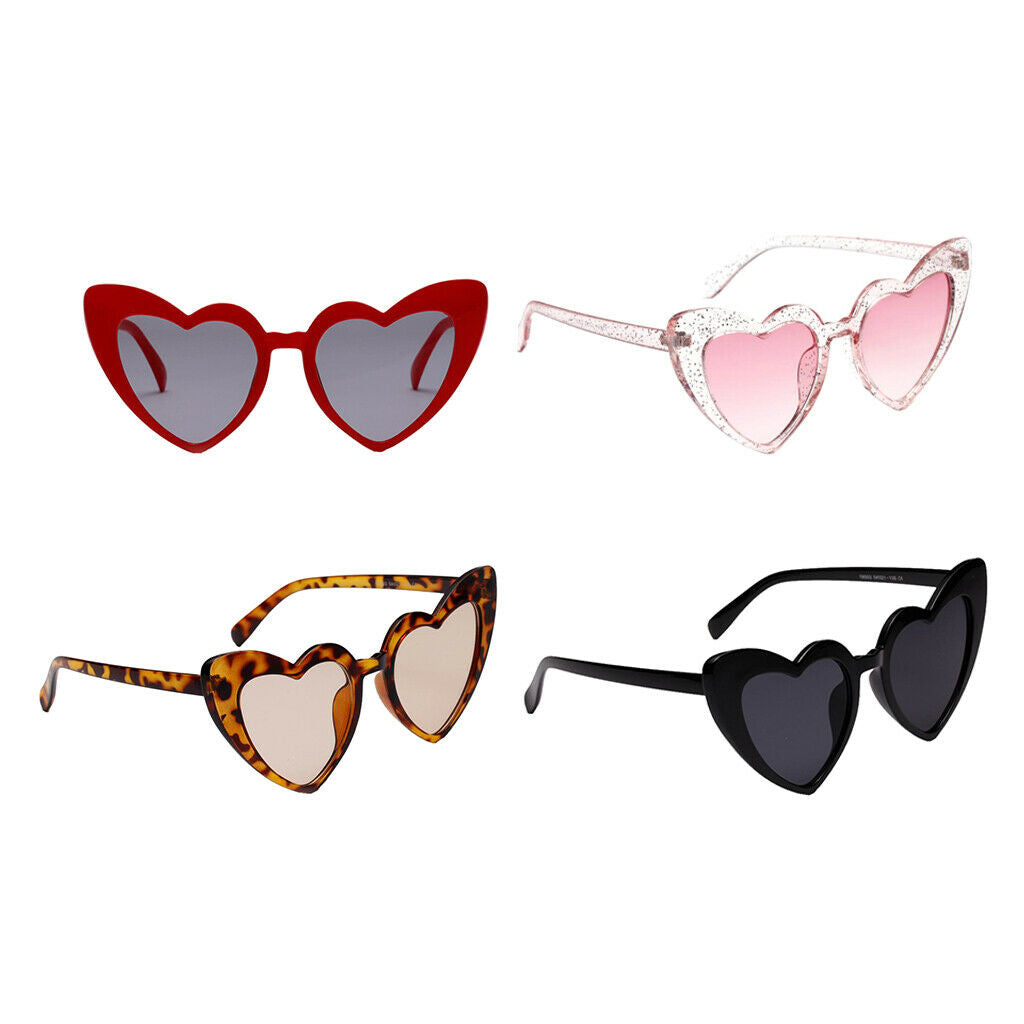 2 Pack Women's Fashion Heart Shaped Sunglasses PartySun Glasses Eyewear