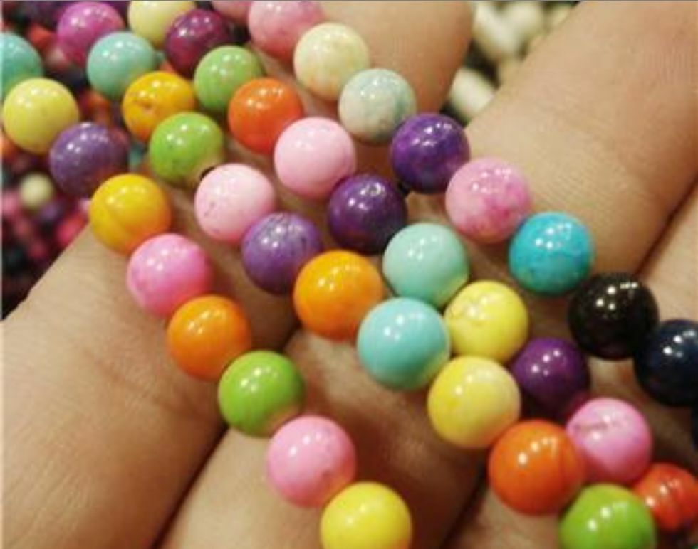 6MM Turkey Multi Color Turquoise loose Beads 15 "