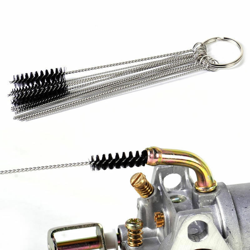 Carburetor Carbon Dirt Jet Remove 10 Cleaning Needles + 5 Brushes Tool Kits