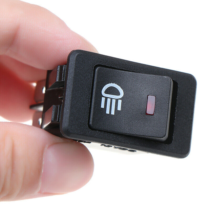 12V 35A Universal Car Red LED Fog Light Rocker Switch Dash Dashboard 4Pin WF