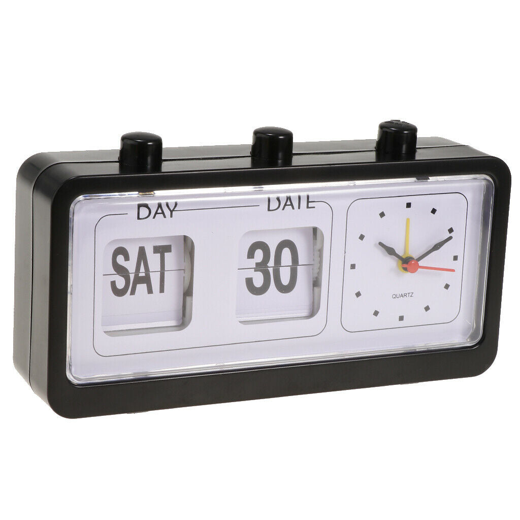 2pcs New Retro Clock Flip Display With Date & Time for Desktop Living Room