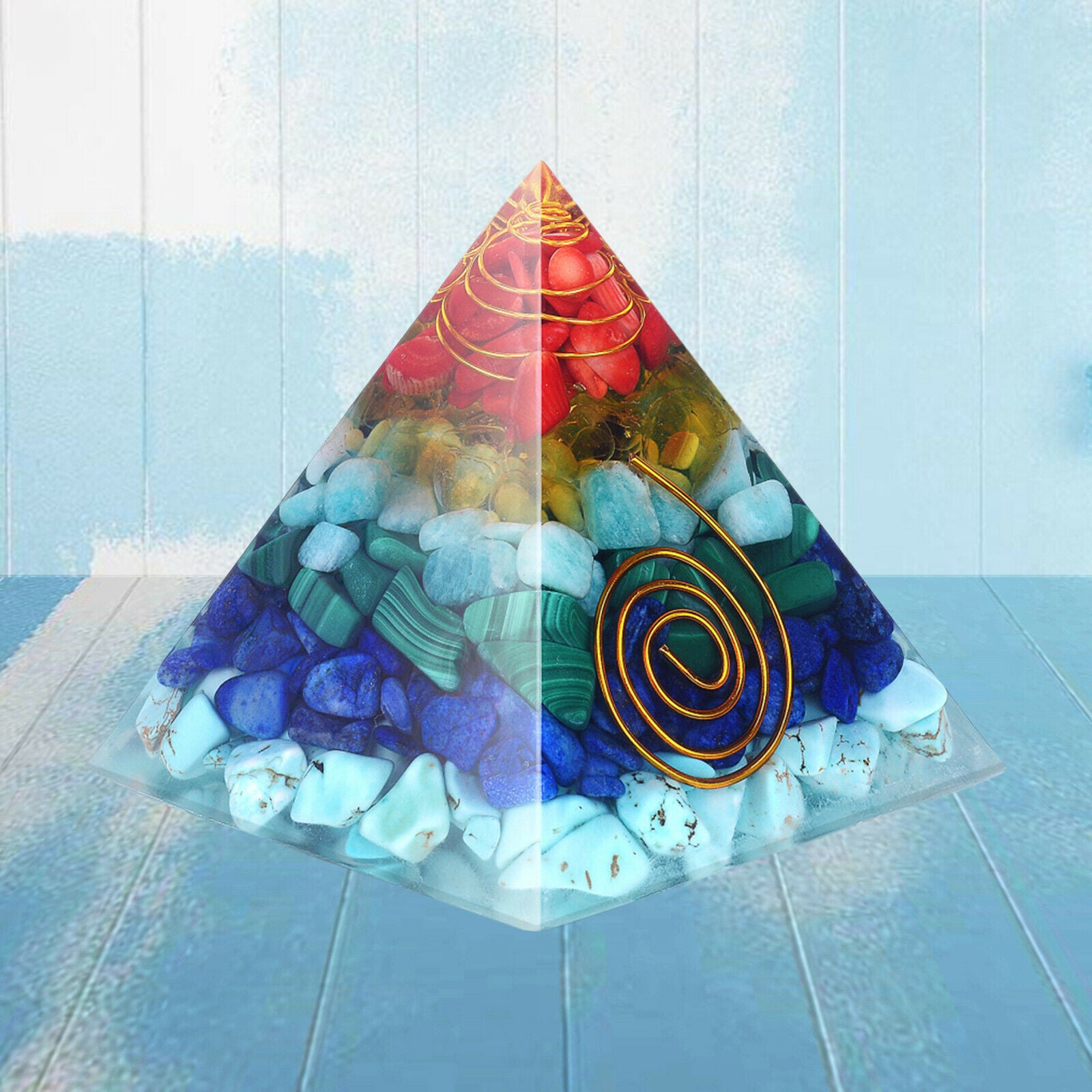 Natural Crystal Pyramid Quartz Yoga Feng Shui Heal Stone Home Decor Craft