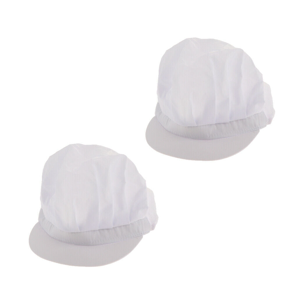 2xWhite Breathable Top Catering Baker Chef Chef Hat  Adjustable