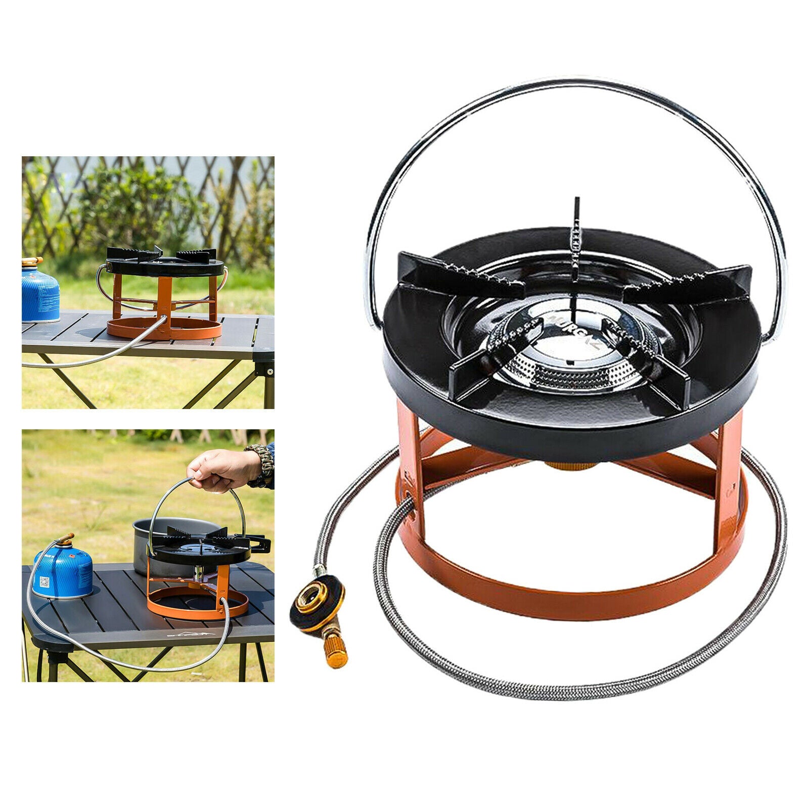 Split Type Camping Stove Mini Cookout Burner Furnace Propane Gas BBQ Cooker