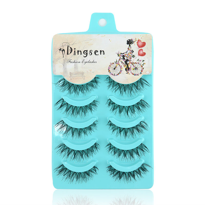 5-Pairs Natural Messy Cross Eye Lashes Makeup Long Soft Black False Eyelashes