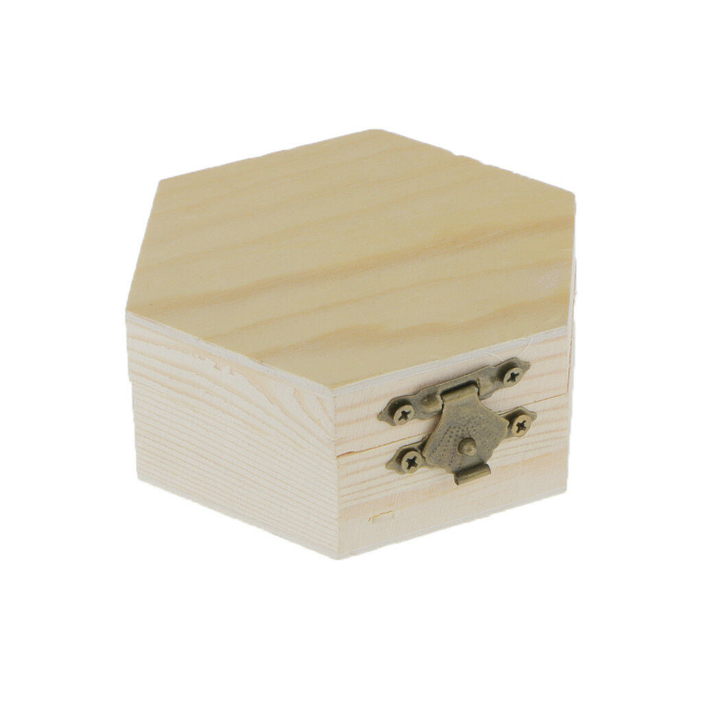 2pcs Unfinished Wooden Box Chest Jewellery Storage Decoupage Art Craft Case