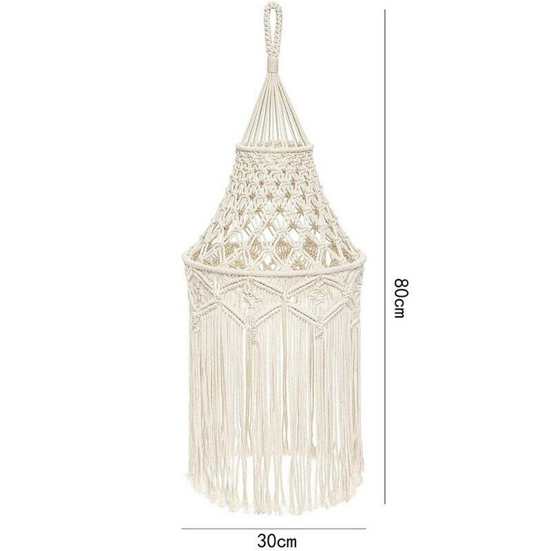 Handwoven Lampshades Tapestry Hanging Lamp Cover Adorn Bohemian Home Hotel Beige