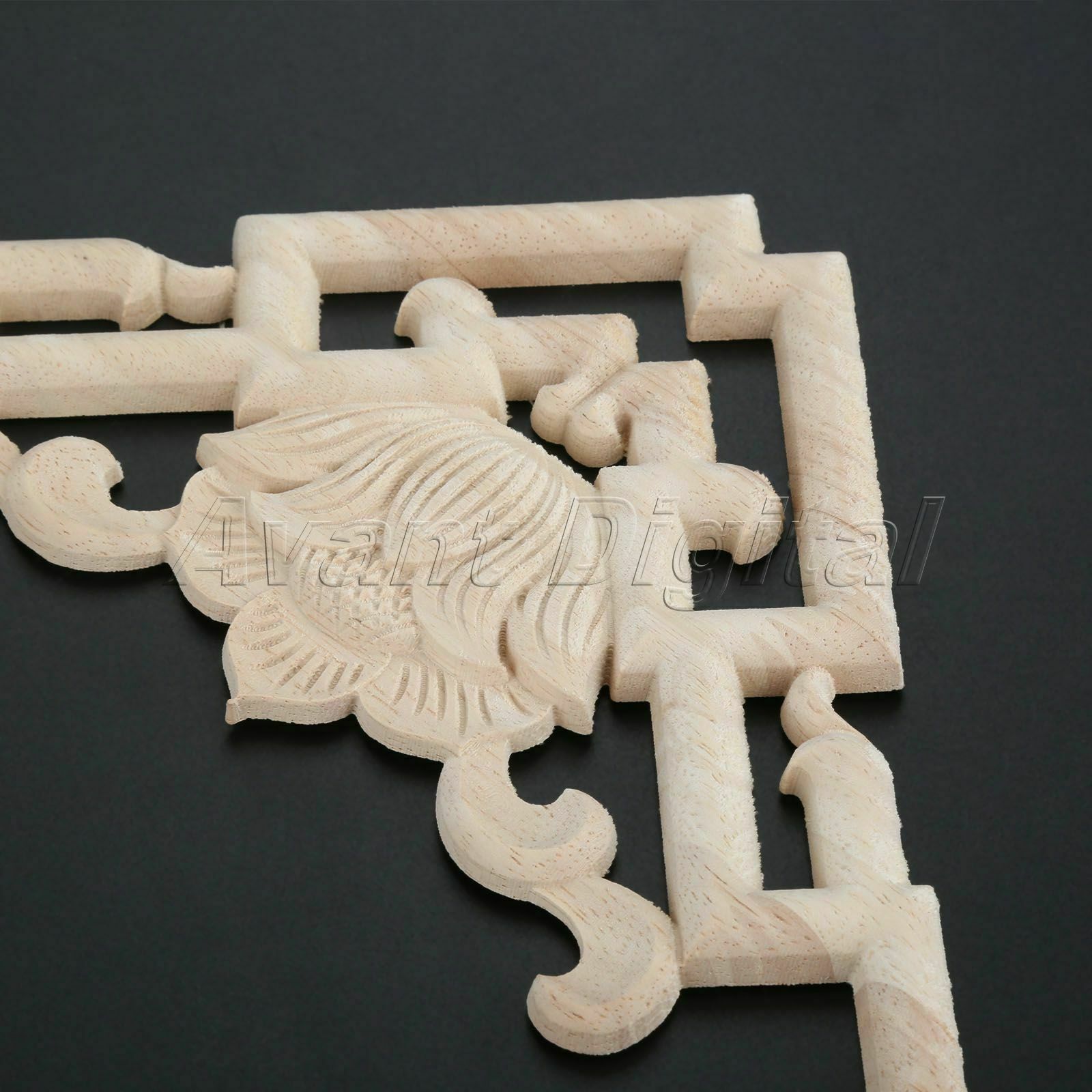 20*20cm Unpainted Wooden Carved Applique Furniture Home Decorative Dyes Easily