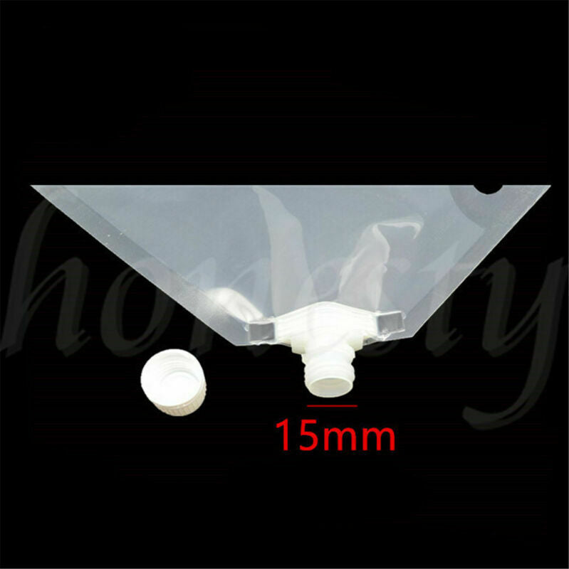 10pcs 1000ml 32Oz Clear Plastic Self Packing Flask Bladder Bag Leak Proof