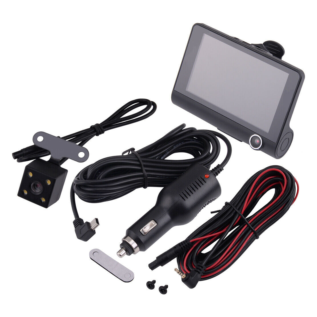 4'' HD 1080P 170° 3 Lens Car DVR Dash Cam Video Recorder Rearview Camera 1pcs
