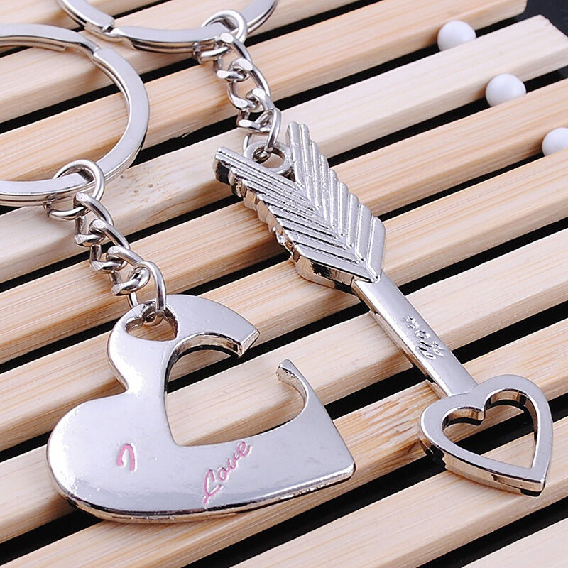 Lover His Her Keychains Keyrings Couples Arrow& "I Love You" Heart & Keys.l8