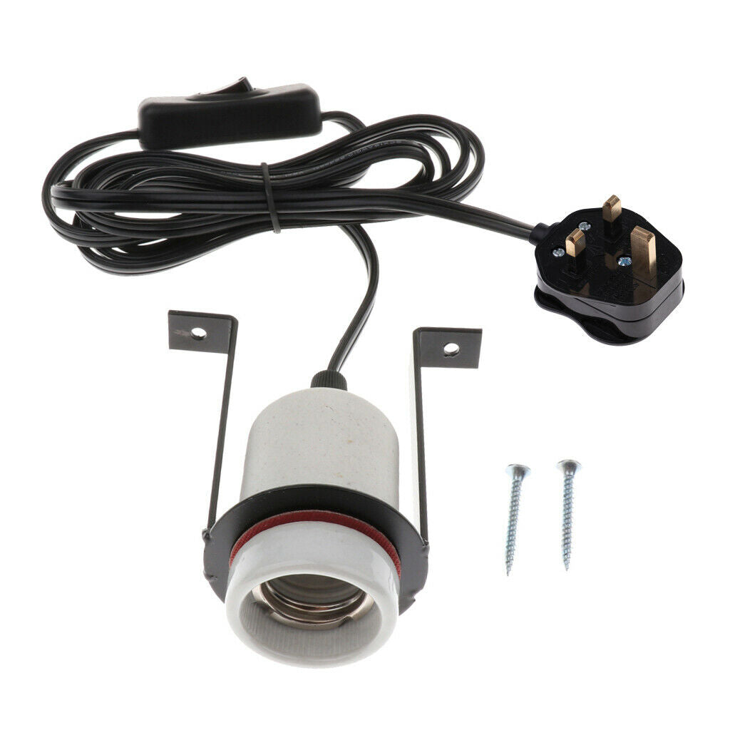 Reptile Basking Lamp Holder, UVA/UVB Light Bulb E27 Socket Can Clip on Terrarium