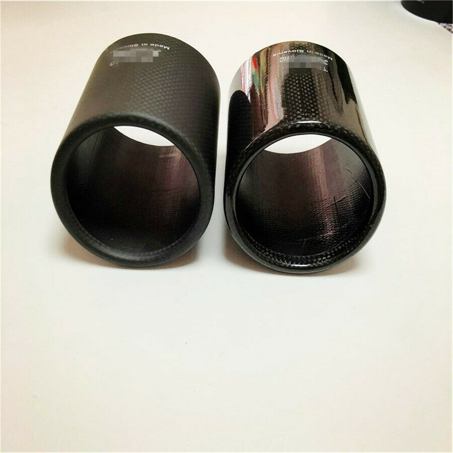 3'' Carbon Fiber Surface Exhausts Pipe Cover Glossy Muffler Pipe Tip Universal