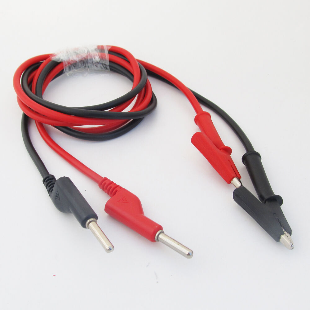 5pairs Silicone High Voltage 4mm Banana Plug to Alligator Clip Test Leads Cable