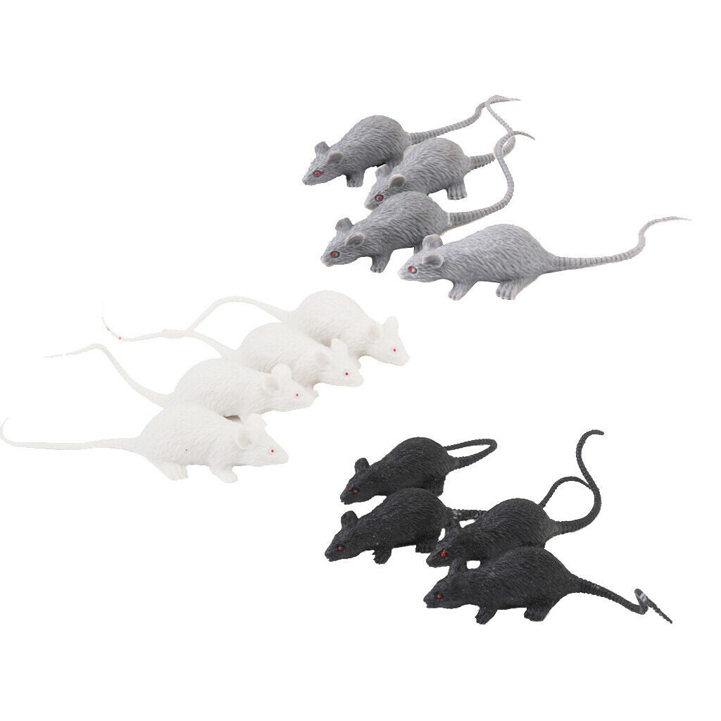 12 Plastic Rats Animal Halloween Fancy Dress Props Mouse Toys Party Loot Bag