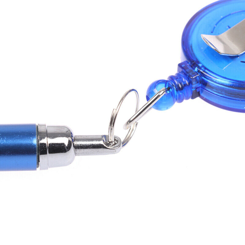 Retractable Badge Reel Ballpoint Pen Belt Clip Key chain with Carabiner _.l8