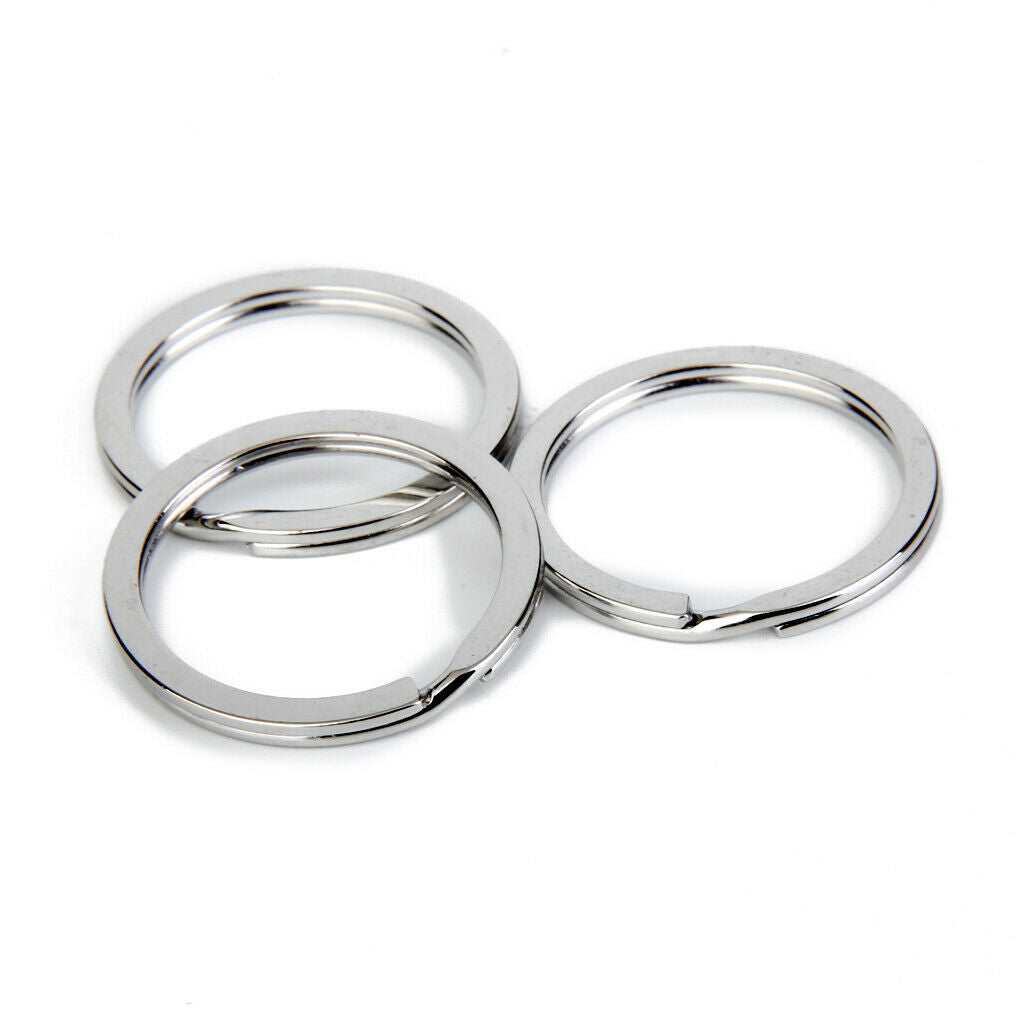 100pcs Silvery Metal Flat Split Loop for Key Ring Keychain DIY -