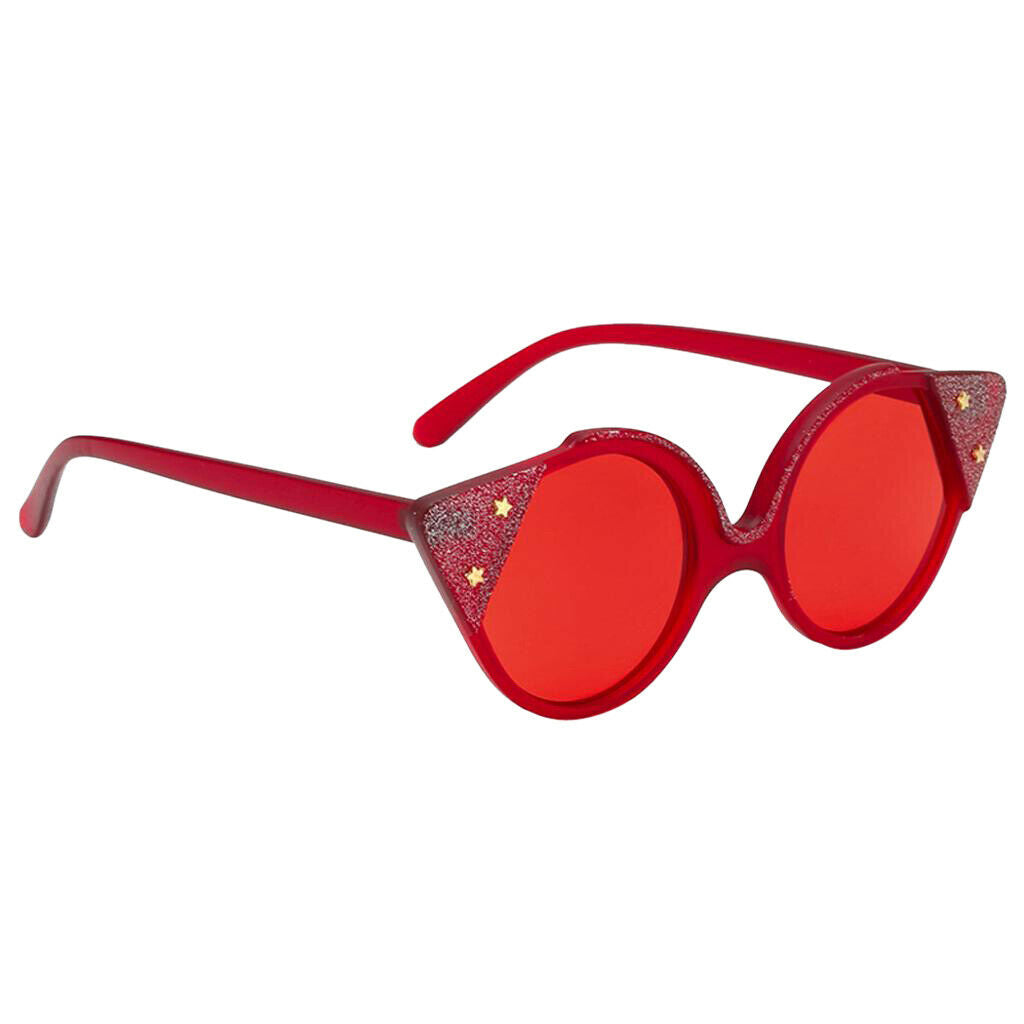 Retro Round Polarized Woman Sunglasses 100% UV400 Protection Cat Eye - Red, as