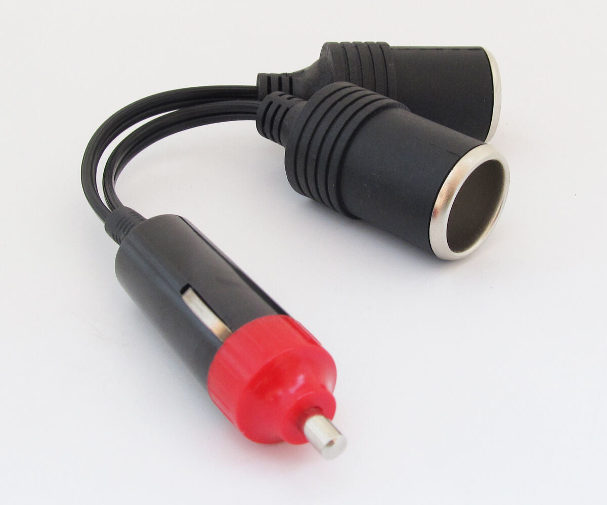 1 to 2 Way Socket Outlet Splitter 24V 12V Car Cigarette Lighter Charger Cable x1