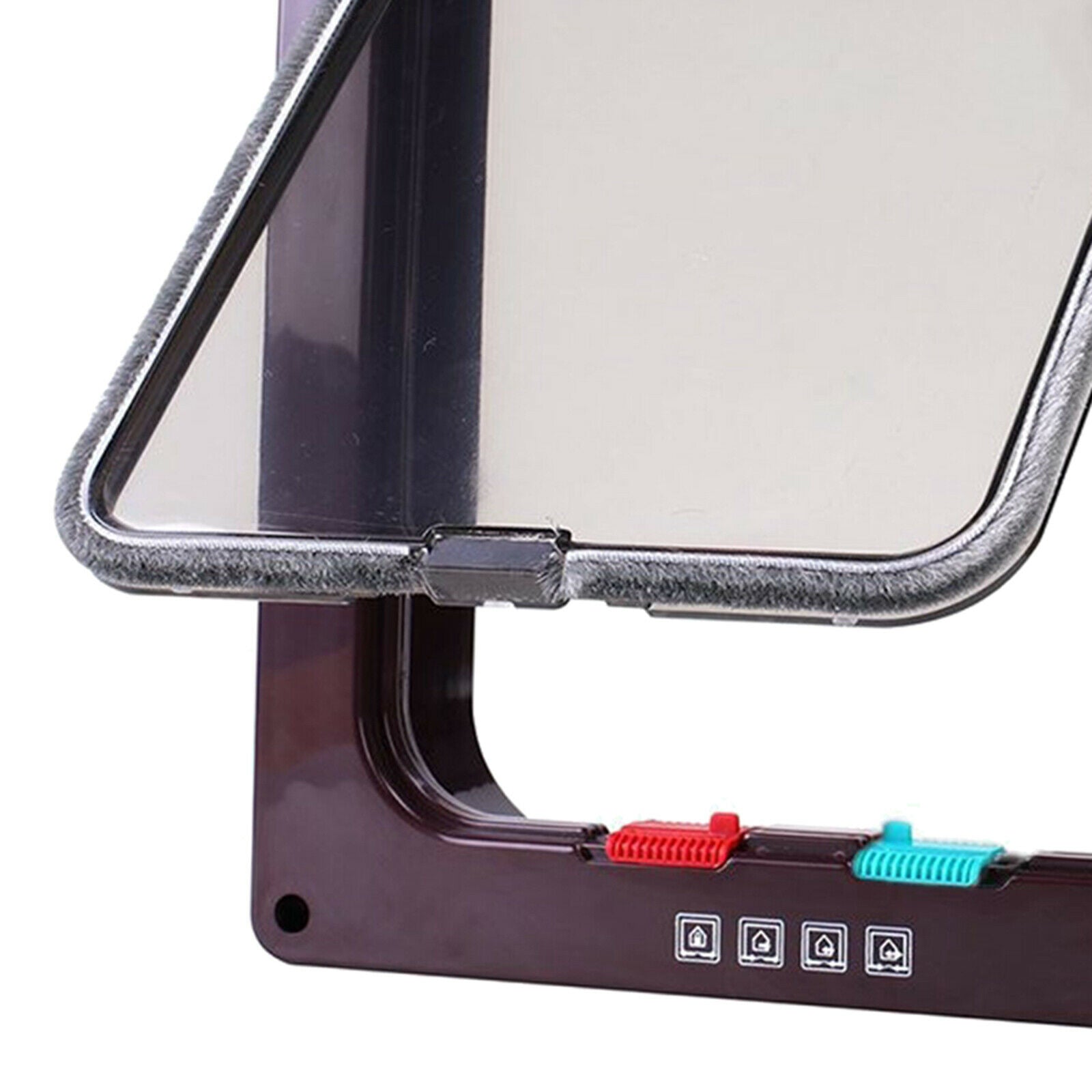 4-Way Locking Pet Door Frame Lockable Dog and Gate Cat Flap Door Coffee S