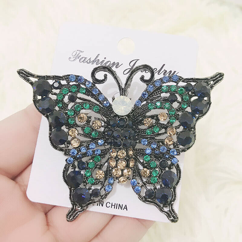 Rhinestones Butterfly Brooch Pins Fashion Costume Jewelry for Women or Gi.l8
