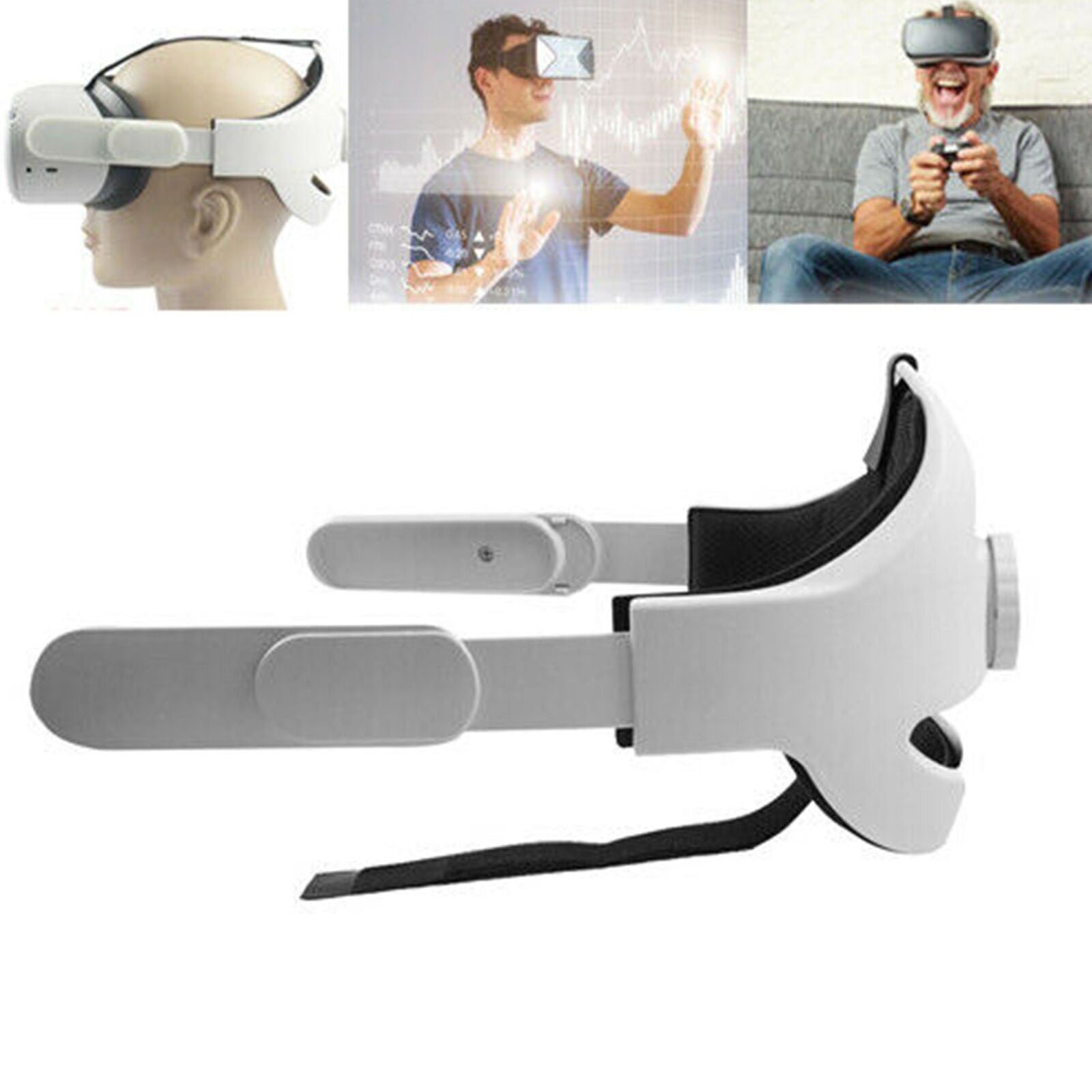 For Oculus Quest 2 Ergonomic Design Head Strap Headband Belt Headphones Headset