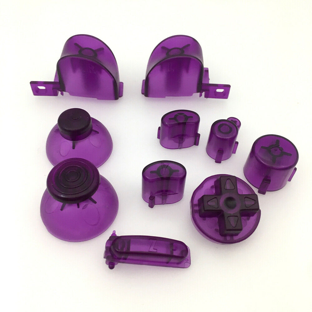Full Clear Purple ABXYZ/L R Buttons+ThumbSticks D-pad for Nintendo Gamecube NGC